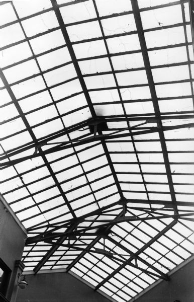 Interior view of the skylight over the inner court of the Norris-Lea Arcade at 115 South Pinckney Street.