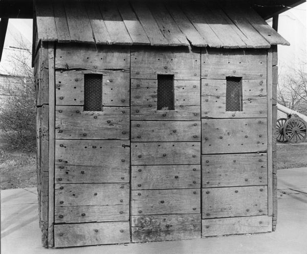 The stockade from the Civil War era that still remains on the grounds of Camp Randall.