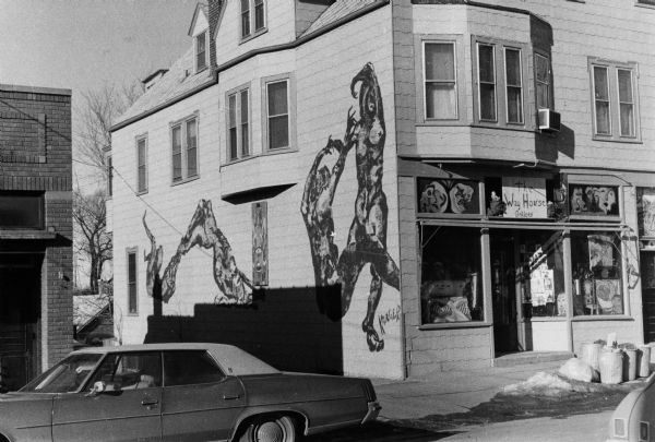 The Way House of Light Gallery, 1354 Williamson Street, decorated with psychedelic art.  Built in 1906 as Gaertner Saloon & Residence / Kayser Hall.  Owned by folk artist Mona B. Webb (1914-1998), and known as the Way House of Light (ca. 1968-1998).  Remodeled in 2002.