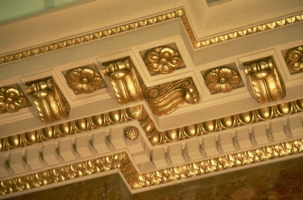Detail of decorative molding in the Wisconsin State Capitol.