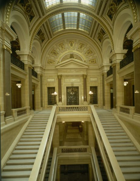 Interior Stairway in the Wisconsin State Capitol.