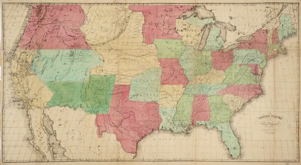 Map reads: "The United States from the Latest Authorities". View of the states and territories.