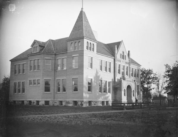 Exterior view of the high school, built in 1897.