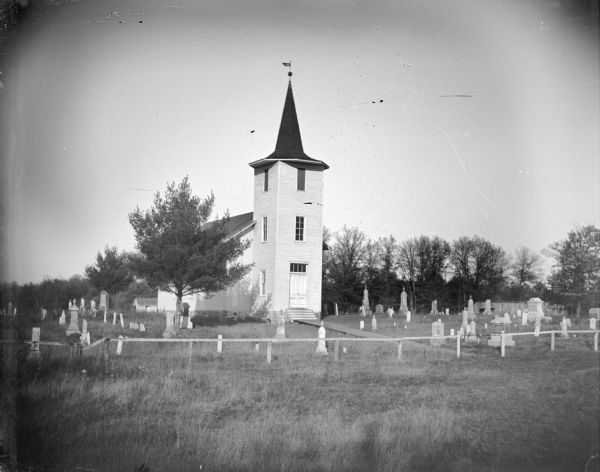 Little Norway Church, with graveyard, located south of Black River Falls.