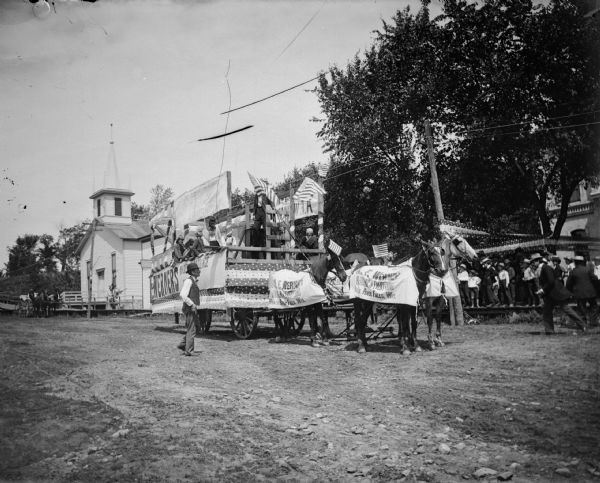 Horse-drawn float of A.F. Werner, a local drugstore.