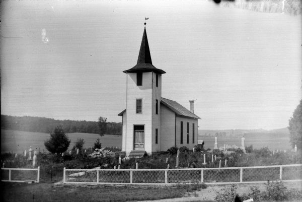 The Little Norway Church and graveyard, just south of Black River Falls.