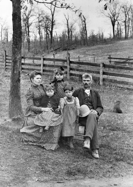 Couple with Three Young Girls | Photograph | Wisconsin Historical Society