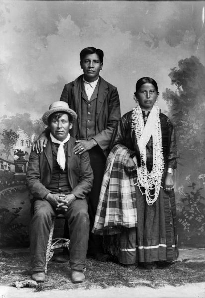 Studio Portrait of Two Ho-Chunk Men and a Woman | Photograph ...