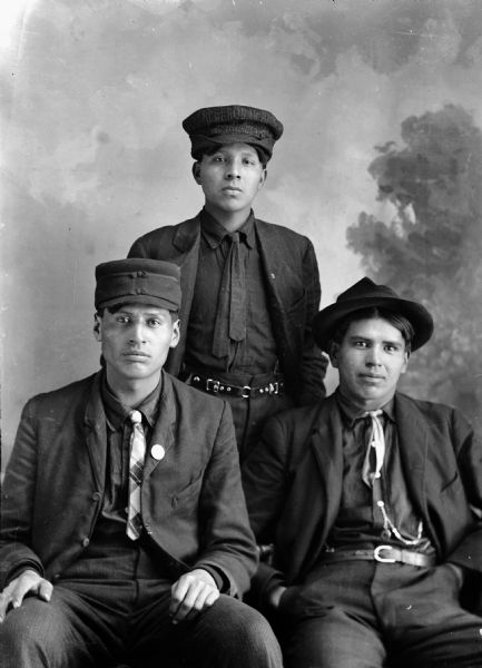 Portrait of Three Ho-Chunk Men in Suits and Hats | Photograph ...