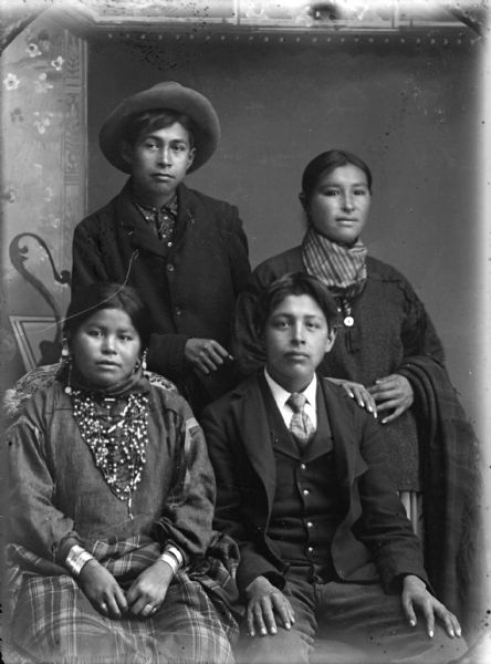 Portrait of a Young Ho-Chunk Group | Photograph | Wisconsin Historical ...