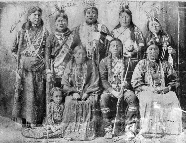 Portrait of a Ho-Chunk Group in Regalia | Photograph | Wisconsin ...