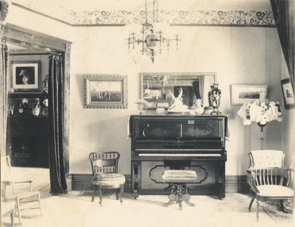 Parlor view of Annie and Fred Brown home, 121 East Gilman Street.
