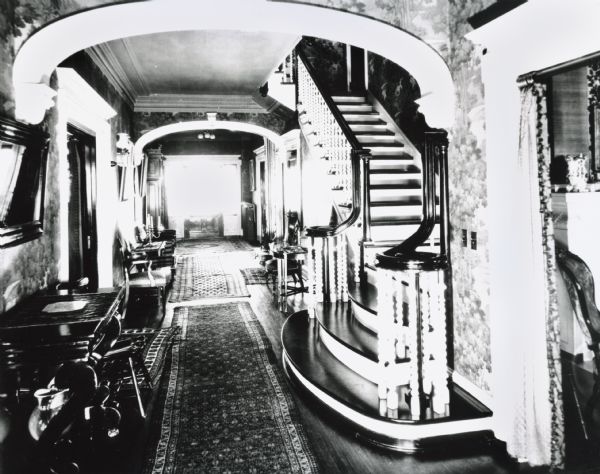 Downstairs hall in the Frank Brown home, 28 Langdon Street.
