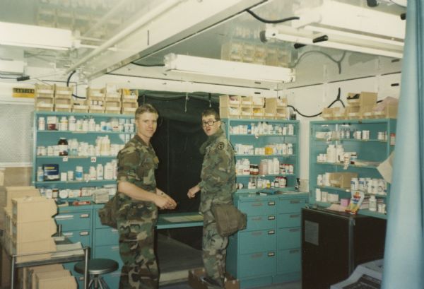 Interior view of a pharmacy ISO (Isolation Unit).