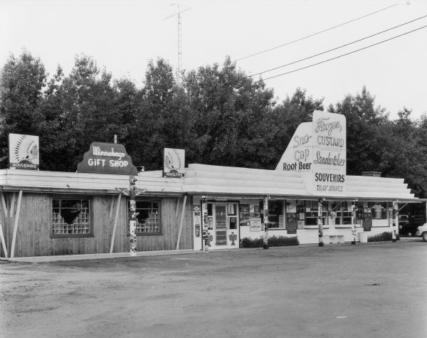 Front view of the Newman Custard Stand, at the intersection of Highway 12 and County A, on the West side.