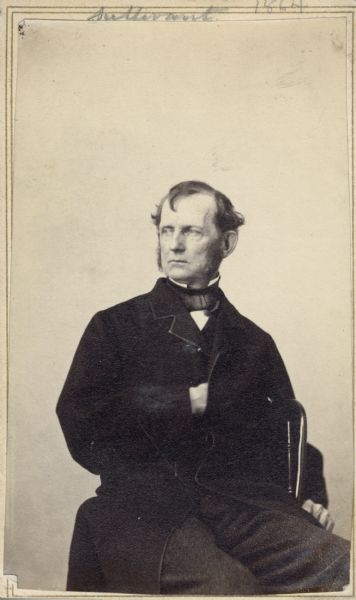 Carte-de-visite portrait of William S. Sullivant (1803-1873), Ohio naturalist. Sullivant was one of the leading bryologists in the United States, focusing on mosses. Handwritten inscription at the top reads, "Sullivant, 1864."
