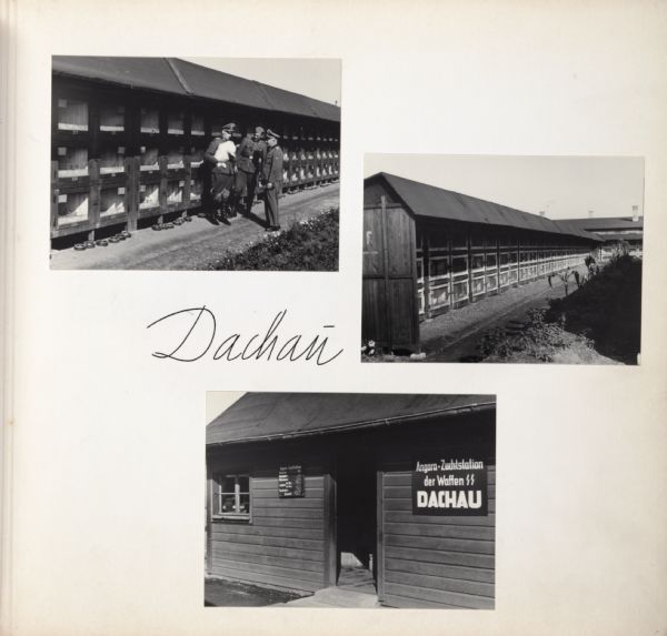 Rabbit hutches at Dachau concentration camp.