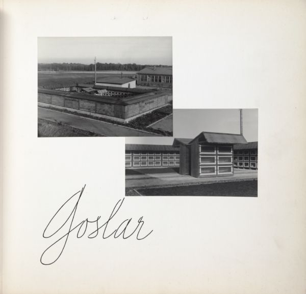 Rabbit hutches at Goslar concentration camp in Germany.