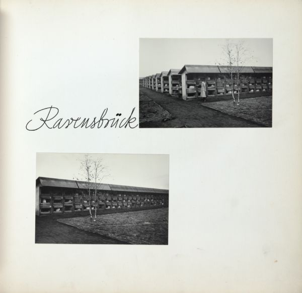 Rabbit hutches at Ravensbrück concentration camp in Germany.