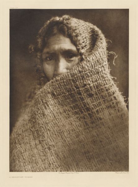 Head and shoulders portrait of a Hesquiat woman.