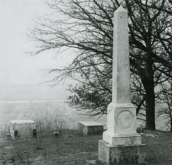 Graves of Michel Brisbois and (?) Tilmont on a bluff overlooking Prairie du Chien.