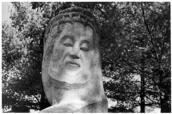 New Melleray Abbey statue in monastery gardens.