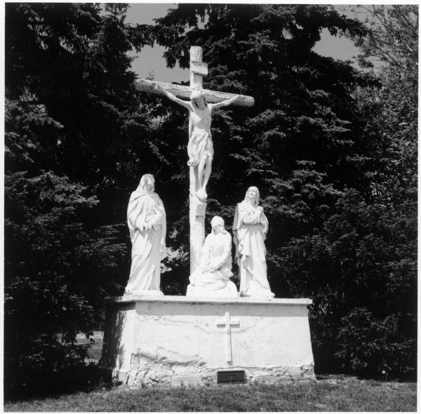 Crucifixion statue in St. Mary's Cemetery.