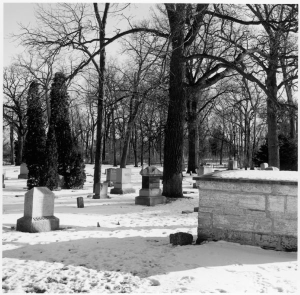 Congregational Church Cemetery during winter in DeKalb County.