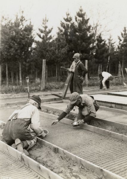 Planting seedings at the state nursery at Trout Lake.