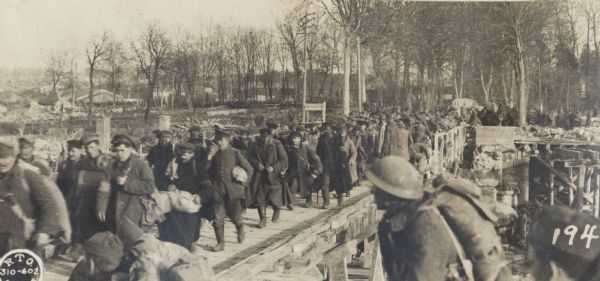 Released Russian prisoners near Stenay, France, shortly after the armistice.