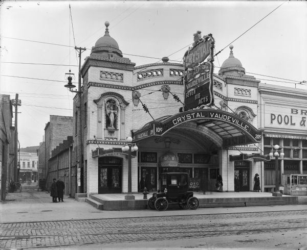 The Crystal Theater at N. 2nd Street between W. Wisconsin Avenue and W. Wells Street.