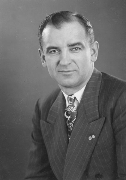 Senator Joseph R. McCarthy of Wisconsin, whose name became synonymous with an era of extreme anti-communism.