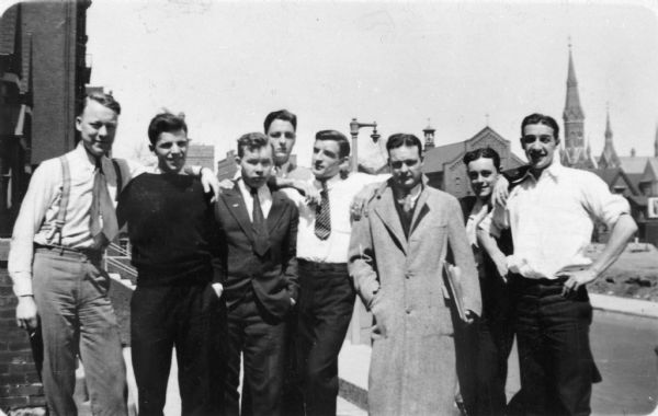 Joseph R. McCarthy (center with the tie) with a group of friends.