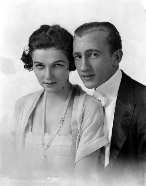 A lovely studio portrait of the husband and wife dance team, Vernon and Irene Castle. Photograph by Moffett Studio, Chicago.