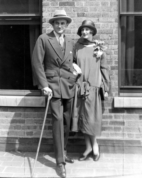 Samuel Goldwyn and (the second) Mrs. Goldwyn (nee Frances Howard) after their marriage in Jersey City. Photo by Ira L. Hill's Studio.