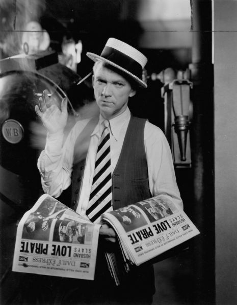 Lee Tracy as gossip columnist Al Roberts in a publicity still for "Blessed Event" (WB, 1932).