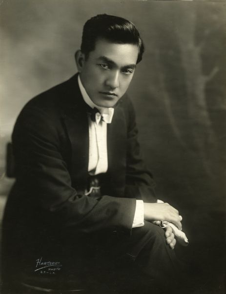 Sessue Hayakawa in a portrait by the Hartsook Studio.