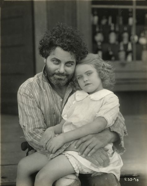 William Farnum and a little girl in a scene still from "Last of the Duanes," a silent film based upon a Zane Grey story (Fox, 1919).
