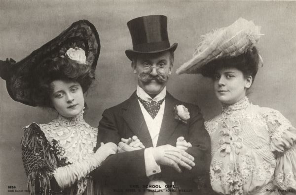 Billie Burke, G.P. Huntley, and Norma Whalley as characters from <i>The School Girl.</i>

Billie Burke was a hit when she sang "Put Me in My Little Canoe" for the musical <i>The School Girl</i> which played at the Prince of Wales Theatre in London, England, in May 1903.