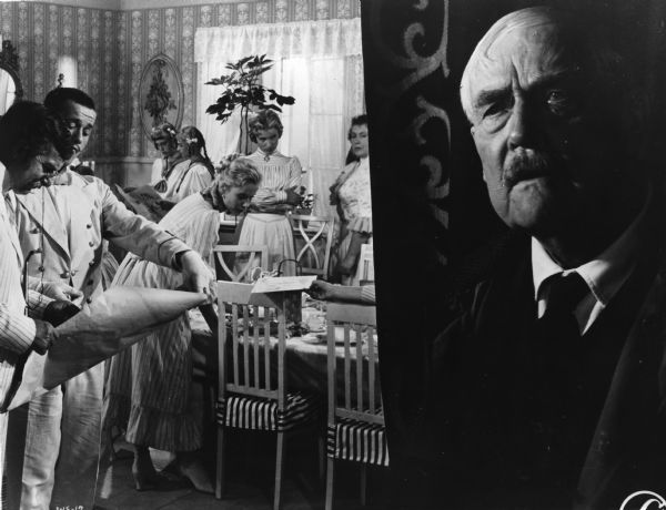 Scene still of Victor Sjöström as the elderly Dr. Isak Borg in Ingmar Bergman's <i>Smultronstället (Wild Strawberries,</i> 1957).