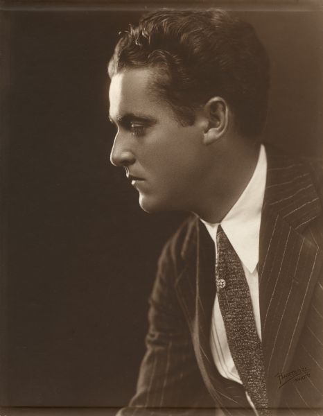 Profile portrait of Marshall Neilan, silent film actor and director.