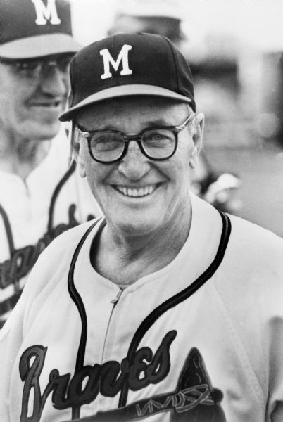 Portrait of Milwaukee Braves manager Fred Haney.