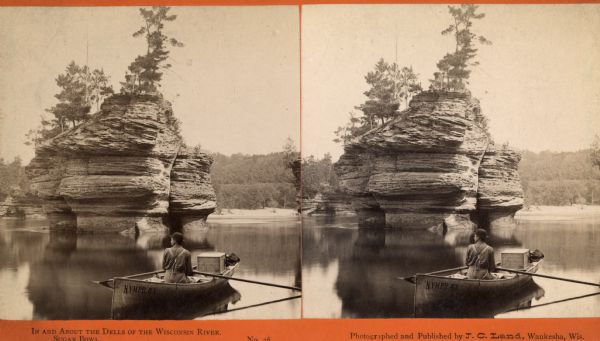 Caption on stereograph reads, "In and about the Dells of the Wisconsin River. Sugar Bowl."