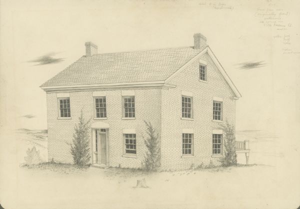 Pencil drawing of the Spring Inn, located at 3706 Nakoma Road.