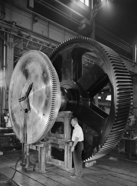 Secondary TCD drive that was purchased by U.S. Steel (Allegheny Project) and used by Gary Steel Works. The male employee in the photograph is Jim Kolbeck.