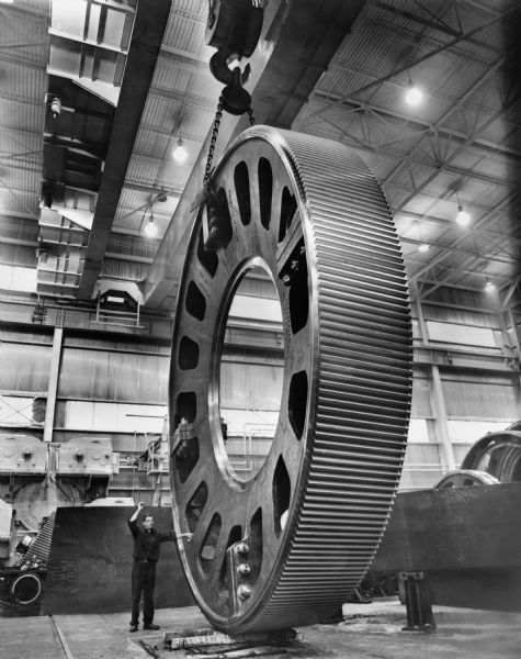 Large Single Helical Ring Gear | Photograph | Wisconsin Historical Society