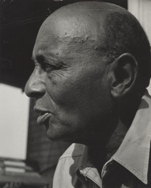 An unidentified African American man, participating in a workshop at Highlander Folk School.