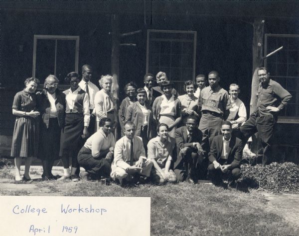 Group portrait of a college workshop group from Highlander Folk School.