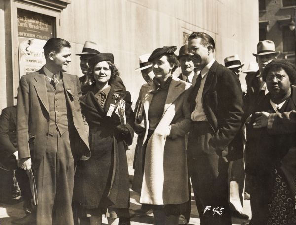 First textile workers organizing convention. Cole Dandenburg with his wife on left. Zilphia Horton, Myles Horton on right.