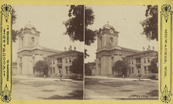 Stereograph.  Jackson Street.  Tower missing the top two levels of later images.